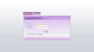 Robert Gordon University Application - Logon Page