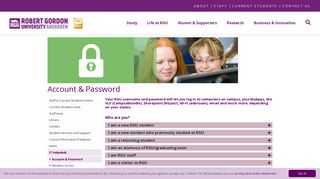 Account & Password | IT Services | Robert Gordon University (RGU ...
