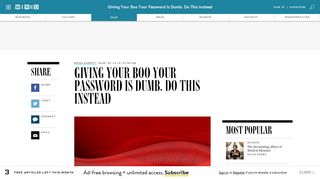 Giving Your Boo Your Password Is Dumb. Do This Instead | WIRED