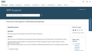 IBM Overview of the log files in IBM Rational Rhapsody - United States