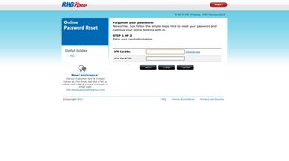 Forgot password - Login | RHB Internet Banking