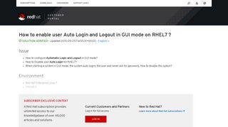 How to enable user Auto Login and Logout in GUI mode on RHEL7 ?