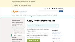 Apply for the Domestic RHI - Ofgem