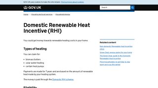 Domestic Renewable Heat Incentive (RHI) - GOV.UK