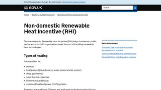 Non-domestic Renewable Heat Incentive (RHI) - GOV.UK