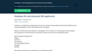 Guidance for non-domestic RHI applicants | Department for the Economy