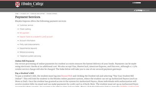 Payment Services | Rhodes College