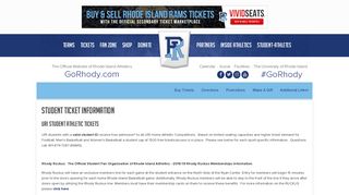 Student Ticket Information - Rhode Island - GoRhody.com