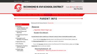 Parent Info - Richmond R-XVI School District