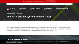 Red Hat Certified System Administrator - RHCSA