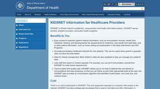 kidsnet - Rhode Island Department of Health