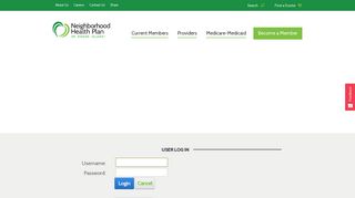 User Log In - Neighborhood Health Plan of Rhode Island