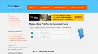 Rhode Island Teacher Certification Renewal - Teaching Certification