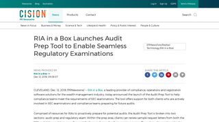 RIA in a Box Launches Audit Prep Tool to Enable Seamless ...