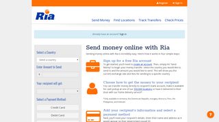 Send Money Online from Australia - Ria Money Transfer