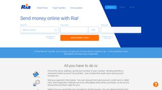 Send Money Online, International Money Transfer - Ria Money Transfer