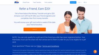 Refer a Friend - Ria Money Transfer