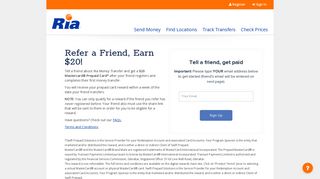 Refer A Friend - Ria Money Transfer