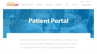 Patient Portal | Shirley Ryan AbilityLab - Formerly RIC