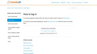 How to log in – ricardo.ch Aide