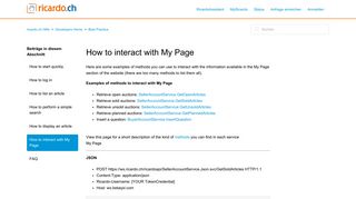 How to interact with My Page – ricardo.ch Hilfe