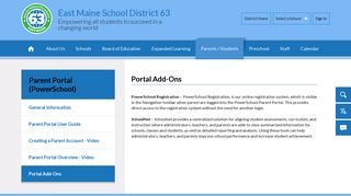 Parent Portal (PowerSchool) / Portal Add-Ons - East Maine School ...
