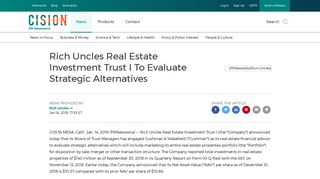Rich Uncles Real Estate Investment Trust I To Evaluate Strategic ...
