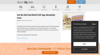 Get the Rich Dad World LIVE App Absolutely Free!