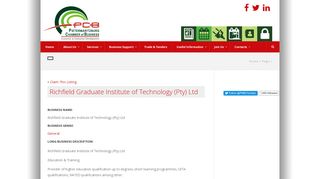 Richfield Graduate Institute of Technology (Pty) Ltd ‹ Pietermaritzburg ...