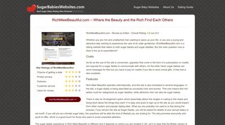 RichMeetBeautiful.com Review - Sugar Baby Websites