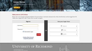 User Login - University of Richmond