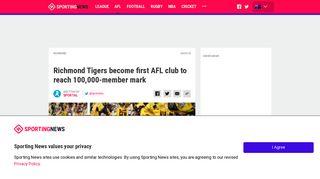 Richmond Tigers become first AFL club to reach 100,000-member ...