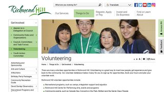 Volunteering - Town of Richmond Hill