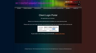 Client Portal Login - RICO Entertainment Premier Events
