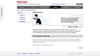 Ricoh Warranty Registration | Ricoh