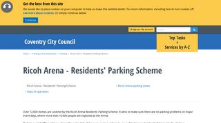 Ricoh Arena - Residents' Parking Scheme | Ricoh Arena - Residents ...