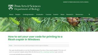 Ricoh - Department of Biology - University of Pennsylvania