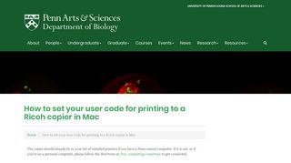 Ricoh - Department of Biology - University of Pennsylvania
