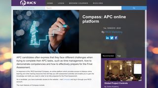 Compass: APC online platform - Resource Centre - RICS