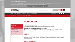 BCIS Online – University of Reading