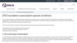 CPD Foundation subscription special conditions - RICS
