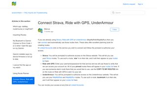 Connect Strava, Ride with GPS, UnderArmour – dynamicWatch