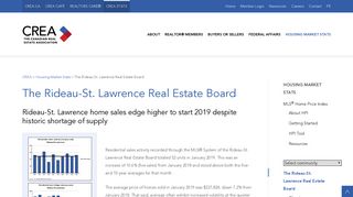 The Rideau-St. Lawrence Real Estate Board – Housing Market Stats