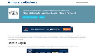 Rider Motorcycle Insurance Login | Make a Payment