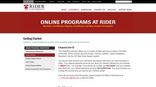 Getting Started | Rider University