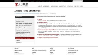 Additional Faculty & Staff Services | Rider University