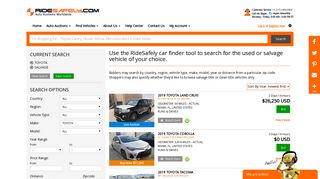 Find & Buy Toyota Salvage auto for Sale, Copart & IAA at RideSafely