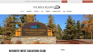 Resorts West Vacation Club | Vacation Ownership ... - The Ridge Tahoe