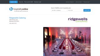 Ridgewells Catering, Bethesda, MD Jobs | Hospitality Online