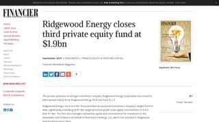 Ridgewood Energy closes third private equity fund at $1.9bn ...